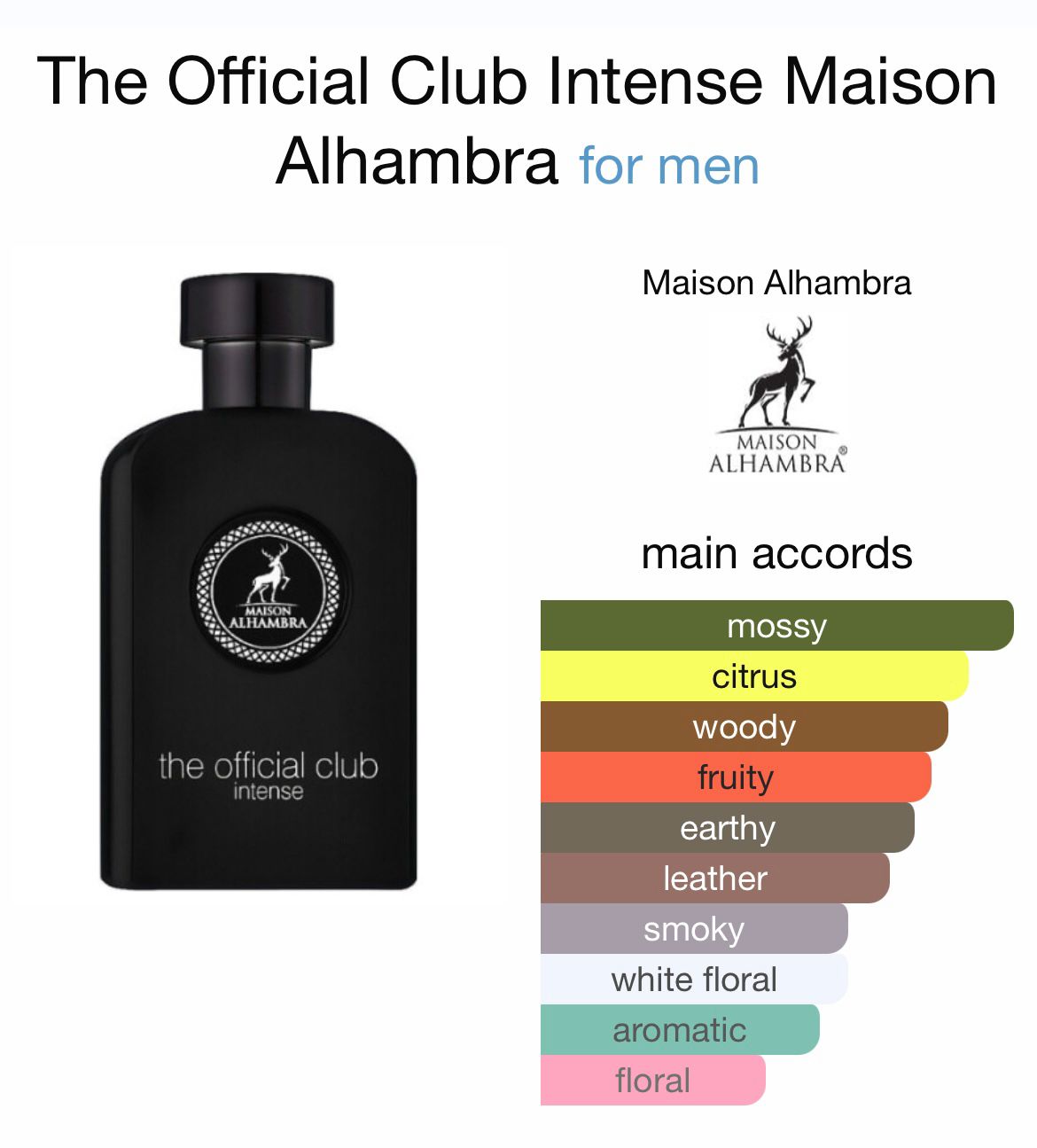The Official Club Intense By Maison Alhambra Men Eau De Parfum 100ml