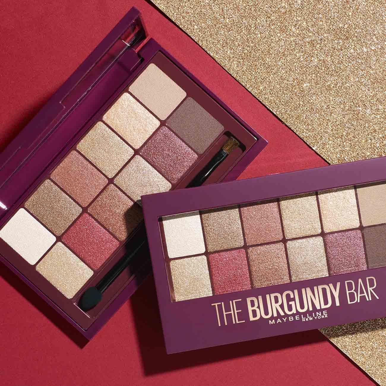 Maybelline New York The Burgundy Bar Eyeshadow Palette- Features 12 Expertly Curated Shades