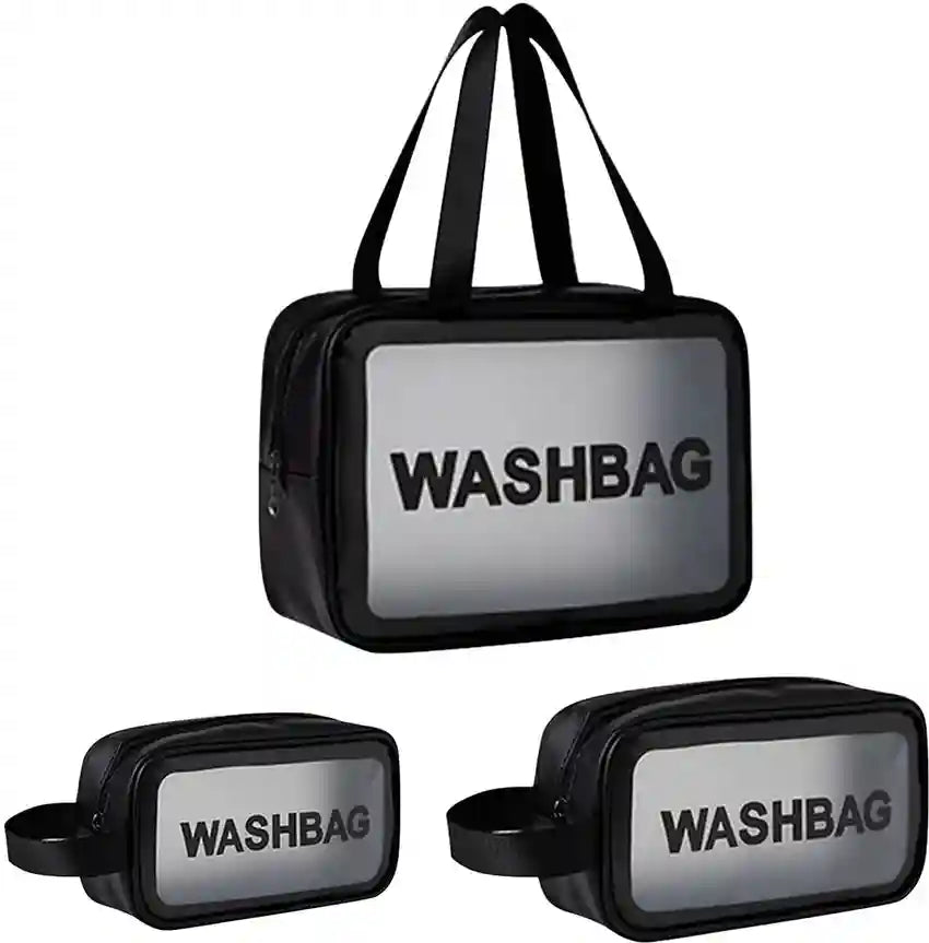 Wash Bag Clear Toiletry Bag, Makeup Bag Waterproof for Traveling & Beach Set