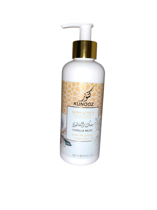 Kunooz Body Lotion Skin Whitening & Moisturizing Vanilla Musk 300ml