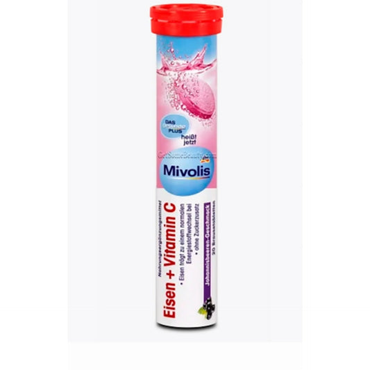 Mivolis Iron + Vitamin C Effervescent tablets 20 pcs, 82g