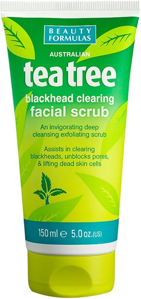Tea tree blackhead clearing facial scrub 150ml