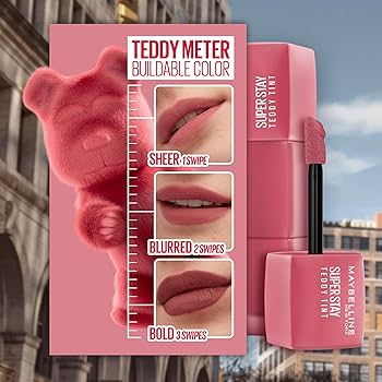 Maybelline Super Stay Teddy Tint Soft Blurred Matte Lip Tint | 12h Longwear, Transfer proof