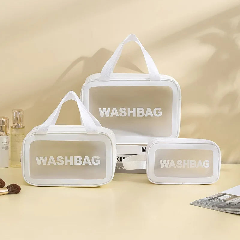 Wash Bag Clear Toiletry Bag, Makeup Bag Waterproof for Traveling & Beach Set
